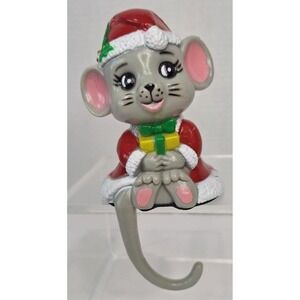 Vintage‎ Giftco Blow Mold Stocking Holder Santa Mouse Christmas